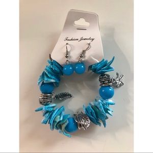 Shell bracelet and earring set